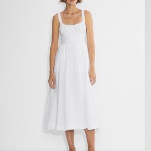 Aritzia Vienna Linen Dress Maxi Fit Flare Effortless Summer Size 6